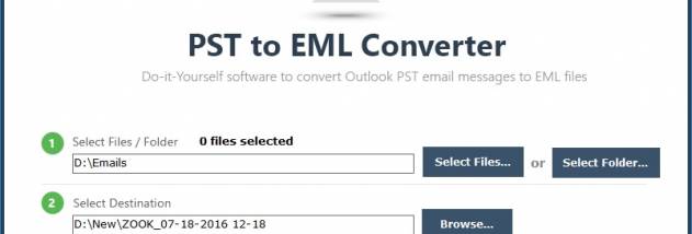 ZOOK PST to EML Converter screenshot
