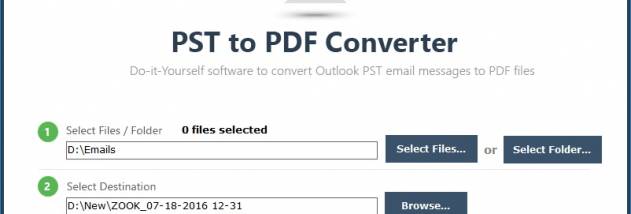 ZOOK PST to PDF Converter screenshot