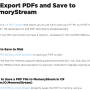 C# Export PDFs and Save to MemoryStream