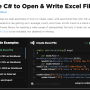 C# Open Excel File and Write to Excel